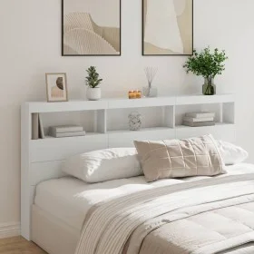 Headboard with white LED light 200x17x102 cm by vidaXL, Headboards and footboards - Ref: Foro24-839217, Price: 124,04 €, Disc...