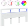 Headboard with white LED light 200x17x102 cm by vidaXL, Headboards and footboards - Ref: Foro24-839217, Price: 126,22 €, Disc...
