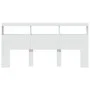 Cabecero de cama con luz LED blanco 200x17x102 cm de vidaXL, Cabeceros y pies de cama - Ref: Foro24-839217, Precio: 124,01 €,...