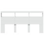 Headboard with white LED light 200x17x102 cm by vidaXL, Headboards and footboards - Ref: Foro24-839217, Price: 126,22 €, Disc...