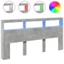 Betongraues Kopfteil mit LED-Licht 200x17x102 cm von vidaXL, Kopf- und Fußteile - Ref: Foro24-839220, Preis: 107,61 €, Rabatt: %