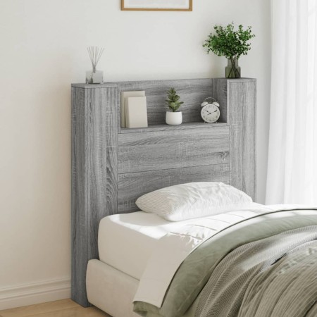 Bettkopfteil mit LED-Licht Sonomagrau 100x16,5x103,5 cm von vidaXL, Kopf- und Fußteile - Ref: Foro24-839236, Preis: 80,88 €, ...