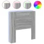 Bed headboard with LED light Sonoma gray 100x16.5x103.5 cm by vidaXL, Headboards and footboards - Ref: Foro24-839236, Price: ...