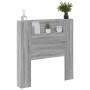 Bed headboard with LED light Sonoma gray 100x16.5x103.5 cm by vidaXL, Headboards and footboards - Ref: Foro24-839236, Price: ...