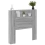 Bed headboard with LED light Sonoma gray 100x16.5x103.5 cm by vidaXL, Headboards and footboards - Ref: Foro24-839236, Price: ...