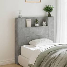 Betongraues Bettkopfteil mit LED-Licht 100 x 16,5 x 103,5 cm von vidaXL, Kopf- und Fußteile - Ref: Foro24-839234, Preis: 71,6...