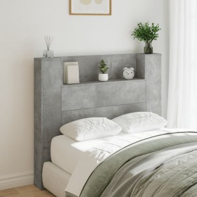 Bettkopfteil in Betongrau mit LED-Licht, 120 x 16,5 x 103,5 cm von vidaXL, Kopf- und Fußteile - Ref: Foro24-839241, Preis: 70...