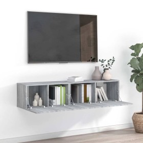 Set de muebles para TV 2 pzas madera contrachapada gris Sonoma
