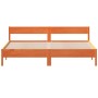 Bed frame with wax brown pine wood headboard 180x200 cm by vidaXL, Beds and slatted bases - Ref: Foro24-3216214, Price: 202,0...