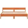 Estructura cama con cabecero madera pino marrón cera 180x200 cm de vidaXL, Camas y somieres - Ref: Foro24-3216214, Precio: 19...
