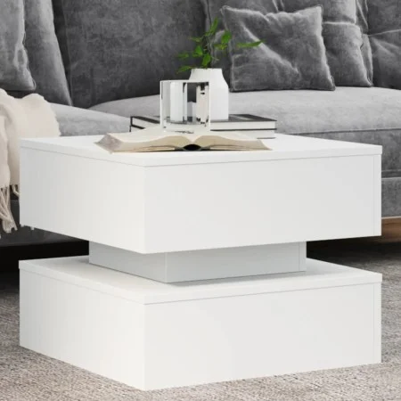 Mesa de centro con luces LED blanco 50x50x40 cm de vidaXL, Mesas de centro - Ref: Foro24-839854, Precio: 75,93 €, Descuento: %