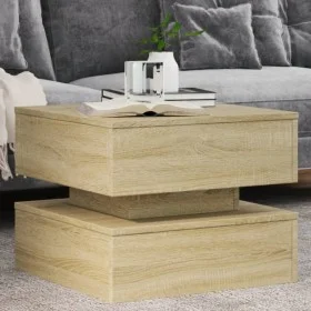 Coffee table with LED lights Sonoma oak 50x50x40 cm by vidaXL, Coffee table - Ref: Foro24-839856, Price: 69,41 €, Discount: %