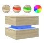 Coffee table with LED lights Sonoma oak 50x50x40 cm by vidaXL, Coffee table - Ref: Foro24-839856, Price: 69,41 €, Discount: %