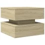 Coffee table with LED lights Sonoma oak 50x50x40 cm by vidaXL, Coffee table - Ref: Foro24-839856, Price: 69,41 €, Discount: %