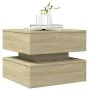 Coffee table with LED lights Sonoma oak 50x50x40 cm by vidaXL, Coffee table - Ref: Foro24-839856, Price: 69,41 €, Discount: %