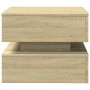 Mesa de centro con luces LED roble Sonoma 50x50x40 cm de vidaXL, Mesas de centro - Ref: Foro24-839856, Precio: 55,97 €, Descu...