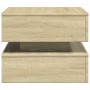 Mesa de centro con luces LED roble Sonoma 50x50x40 cm de vidaXL, Mesas de centro - Ref: Foro24-839856, Precio: 55,97 €, Descu...