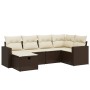 6-teilige Gartensofagarnitur und braune synthetische Rattankissen von vidaXL, Gartensets - Ref: Foro24-3263489, Preis: 384,24...