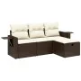 4-teilige Gartensofagarnitur und braune synthetische Rattankissen von vidaXL, Gartensets - Ref: Foro24-3263759, Preis: 269,25...