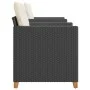 Table and chairs with cushions 3 pieces PE rattan black acacia wood by vidaXL, Garden sets - Ref: Foro24-366309, Price: 207,3...