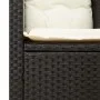Table and chairs with cushions 3 pieces PE rattan black acacia wood by vidaXL, Garden sets - Ref: Foro24-366309, Price: 207,3...