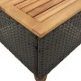 Mesita y sillas con cojines 3 pzas ratán PE madera acacia negro de vidaXL, Conjuntos de jardín - Ref: Foro24-366309, Precio: ...