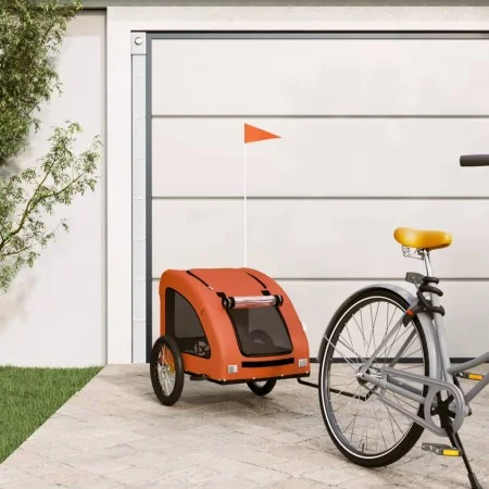 Haustier-Fahrradanhänger, Eisen-Oxford-Stoff, Orange von vidaXL, Kinderwagen für Haustiere - Ref: Foro24-93963, Preis: 93,90 ...