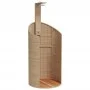 Außendusche aus PE-Rattan und beigem Akazienholz, 100 x 100 x 241,5 cm von vidaXL, Pool- und Spa-Zubehör - Ref: Foro24-368214...