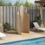Außendusche aus PE-Rattan und beigem Akazienholz, 100 x 100 x 241,5 cm von vidaXL, Pool- und Spa-Zubehör - Ref: Foro24-368214...