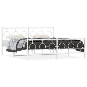Metallbettgestell mit Kopf- und Fußteil weiß 183x213 cm von vidaXL, Betten und Lattenroste - Ref: Foro24-376298, Preis: 129,7...