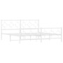 Metal bed frame with headboard and footboard white 183x213 cm by vidaXL, Beds and slatted bases - Ref: Foro24-376298, Price: ...