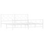 Metal bed frame with headboard and white footboard 200x200 cm by vidaXL, Beds and slatted bases - Ref: Foro24-376300, Price: ...
