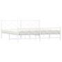 Metal bed frame with headboard and white footboard 200x200 cm by vidaXL, Beds and slatted bases - Ref: Foro24-376300, Price: ...