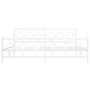 Metal bed frame with headboard and white footboard 200x200 cm by vidaXL, Beds and slatted bases - Ref: Foro24-376300, Price: ...