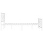Metal bed frame with headboard and white footboard 200x200 cm by vidaXL, Beds and slatted bases - Ref: Foro24-376300, Price: ...