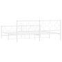 Metal bed frame with headboard and white footboard 200x200 cm by vidaXL, Beds and slatted bases - Ref: Foro24-376300, Price: ...