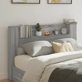 Bettkopfteil mit LED-Licht Sonomagrau 160x16,5x103,5 cm von vidaXL, Kopf- und Fußteile - Ref: Foro24-839257, Preis: 106,98 €,...