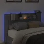 Cabecero de cama con luz LED gris Sonoma 160x16,5x103,5 cm de vidaXL, Cabeceros y pies de cama - Ref: Foro24-839257, Precio: ...