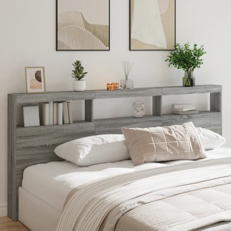 Bettkopfteil mit LED-Licht Sonomagrau 220x17x102 cm von vidaXL, Kopf- und Fußteile - Ref: Foro24-839229, Preis: 110,57 €, Rab...