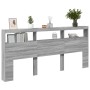 Bettkopfteil mit LED-Licht Sonomagrau 220x17x102 cm von vidaXL, Kopf- und Fußteile - Ref: Foro24-839229, Preis: 110,57 €, Rab...
