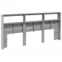 Cabecero de cama con luz LED gris Sonoma 220x17x102 cm de vidaXL, Cabeceros y pies de cama - Ref: Foro24-839229, Precio: 108,...