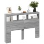 Bettkopfteil mit LED-Licht Sonomagrau 140x17x102 cm von vidaXL, Kopf- und Fußteile - Ref: Foro24-839201, Preis: 100,51 €, Rab...