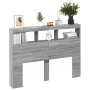 Bettkopfteil mit LED-Licht Sonomagrau 140x17x102 cm von vidaXL, Kopf- und Fußteile - Ref: Foro24-839201, Preis: 98,83 €, Raba...