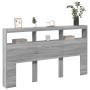 Bettkopfteil mit LED-Licht Sonomagrau 180x17x102 cm von vidaXL, Kopf- und Fußteile - Ref: Foro24-839215, Preis: 116,92 €, Rab...