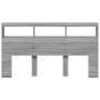 Bed headboard with LED light Sonoma gray 180x17x102 cm by vidaXL, Headboards and footboards - Ref: Foro24-839215, Price: 116,...