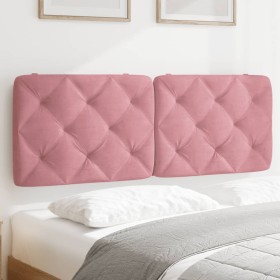 Cabecero de cama acolchado terciopelo rosa 140 cm