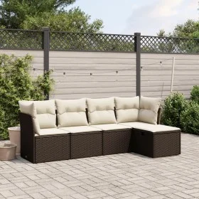 5-piece garden dining set and brown synthetic rattan cushions by vidaXL, Garden sets - Ref: Foro24-3263139, Price: 319,56 €, ...