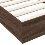 Estructura de cama madera de ingeniería roble marrón 75x190 cm de vidaXL, Camas y somieres - Ref: Foro24-839643, Precio: 85,6...