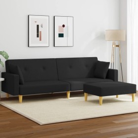 2-seater sofa bed with black fabric stool by vidaXL, Sofas - Ref: Foro24-3216242, Price: 357,94 €, Discount: %