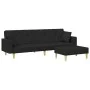 2-seater sofa bed with black fabric stool by vidaXL, Sofas - Ref: Foro24-3216242, Price: 358,67 €, Discount: %